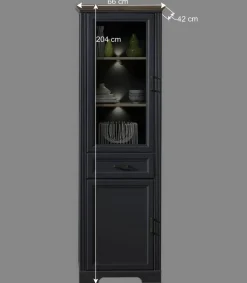 66x204x42 Landhausvitrine beleuchtet LED - Thumbs