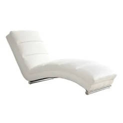 60x82x170 Loungeliege in Weiß & Chrom - Onjamy