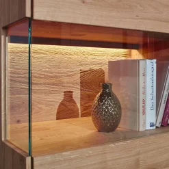 63x152x44 Massivholz Highboard mit LED Licht - Acmida