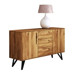 136x81x45 Massivholzkommode mit Stahlbeinen - Mandirov
