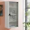 34x72x20 Medizinschrank mit Glastür abschließbar - Spanola