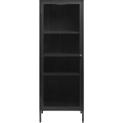 58x160x40 Metall Vitrine in Schwarz - Gulliver
