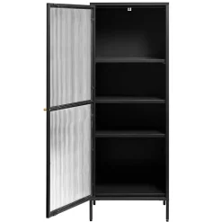 58x160x40 Metall Vitrine in Schwarz - Gulliver