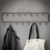 80x20x4 Metall Wandgarderobe mit 15 Kleiderhaken - Vinkoja