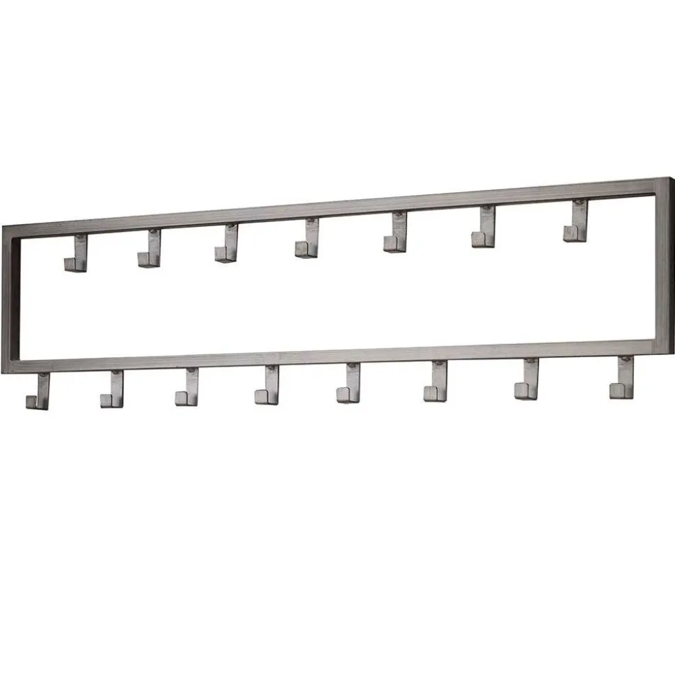 80x20x4 Metall Wandgarderobe mit 15 Kleiderhaken - Vinkoja