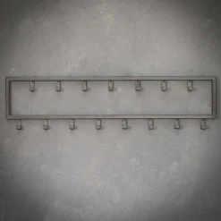 80x20x4 Metall Wandgarderobe mit 15 Kleiderhaken - Vinkoja