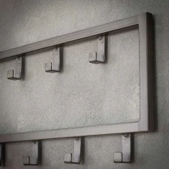 80x20x4 Metall Wandgarderobe mit 15 Kleiderhaken - Vinkoja