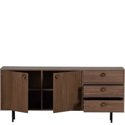 145x64x40 Mid Century Kommode in Walnuss - Essyno