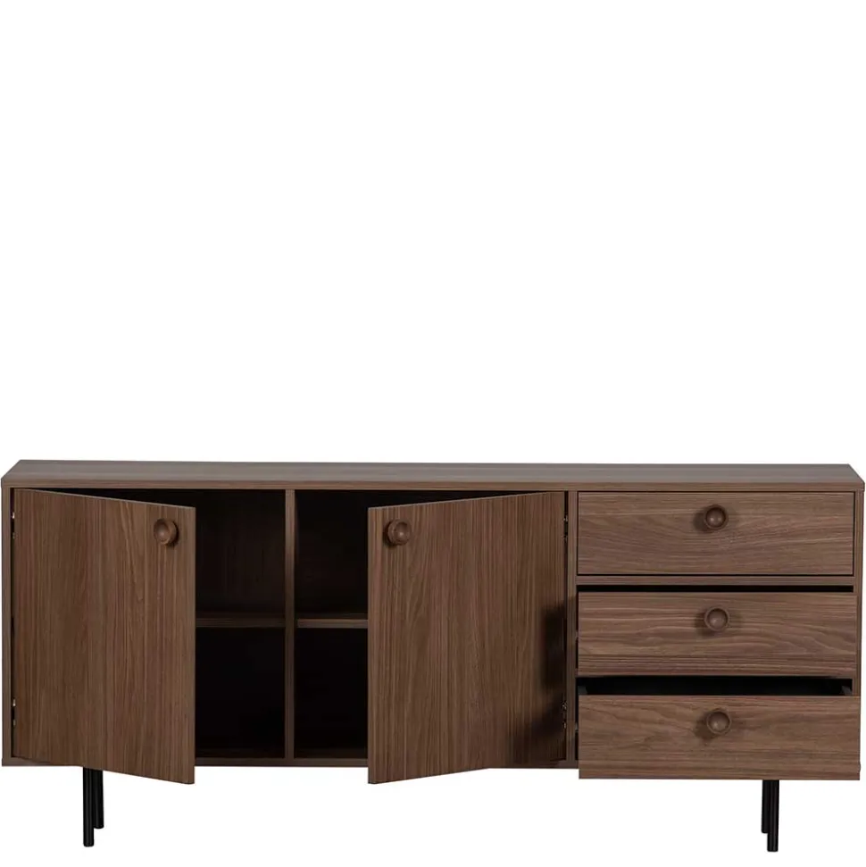 145x64x40 Mid Century Kommode in Walnuss - Essyno