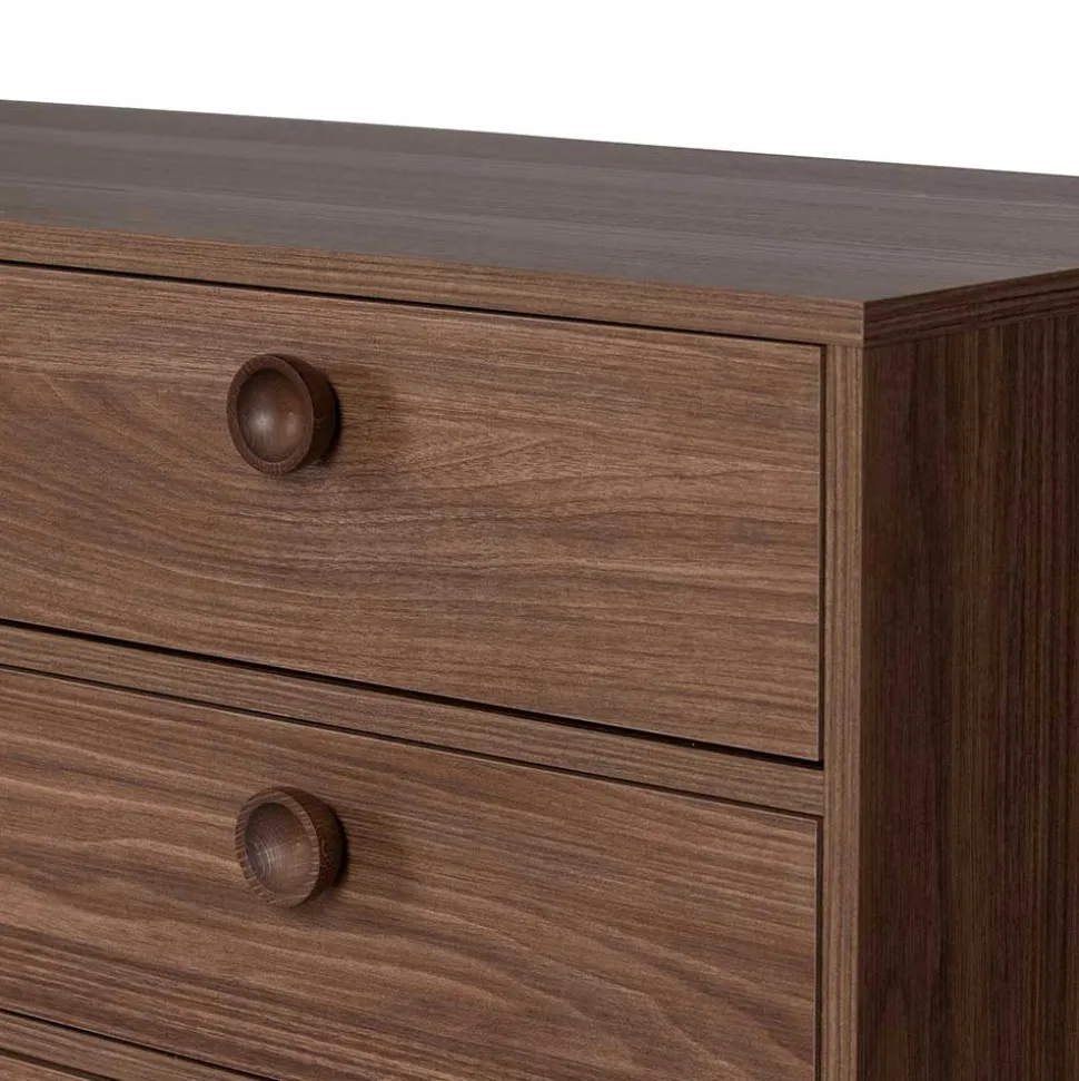 145x64x40 Mid Century Kommode in Walnuss - Essyno
