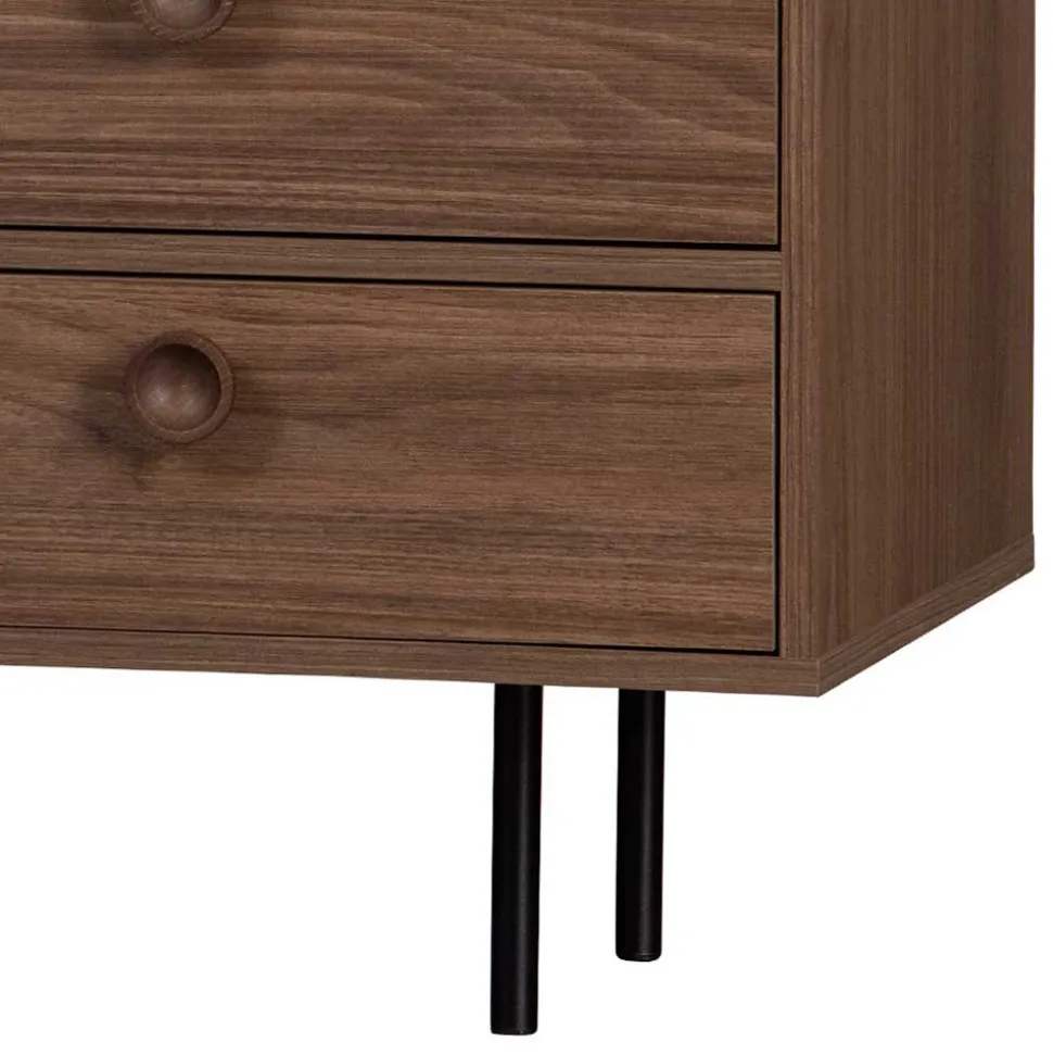 145x64x40 Mid Century Kommode in Walnuss - Essyno