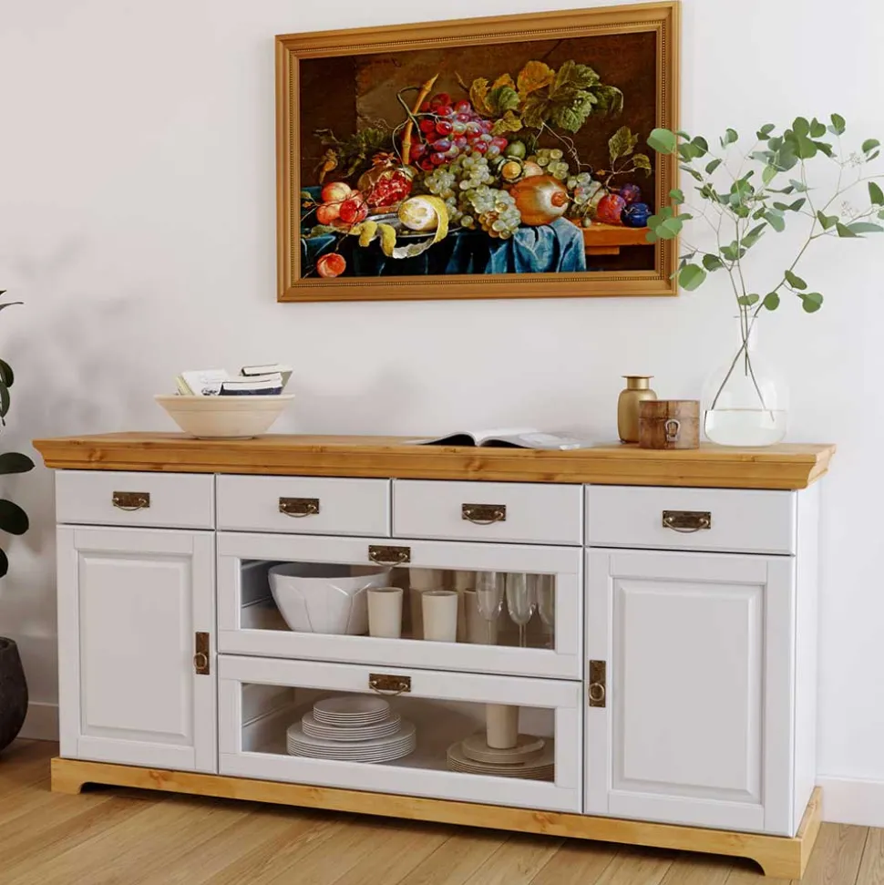180x84x84 Moderne Anrichte in Weiß & Honig - Brasivon