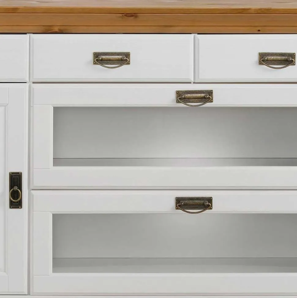180x84x84 Moderne Anrichte in Weiß & Honig - Brasivon