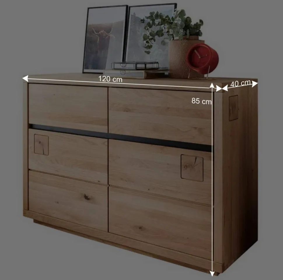 120x85x40 Moderne Kombi-Kommode auf Sockel - Embleys