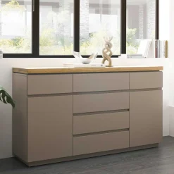 150x86x40 Moderne Kombi-Kommode in Taupe - Anja