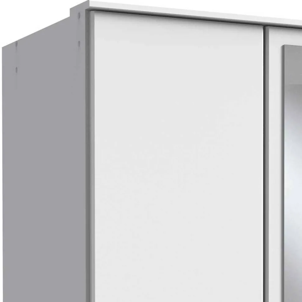 179x199x58 Moderner Kleiderschrank in Weiß mit Spiegeln - Cador
