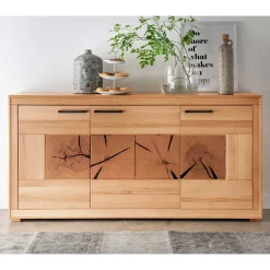 172x86x40 Modernes Kernbuche Sideboard 3-türig - Sarosca