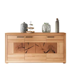 172x86x40 Modernes Kernbuche Sideboard 3-türig - Sarosca