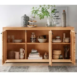 172x86x40 Modernes Kernbuche Sideboard 3-türig - Sarosca