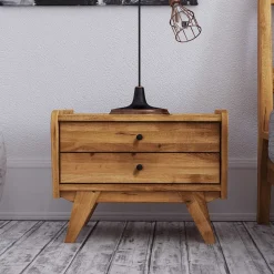55x43x39 Nachtkommode mit zwei Schubladen - Hardus