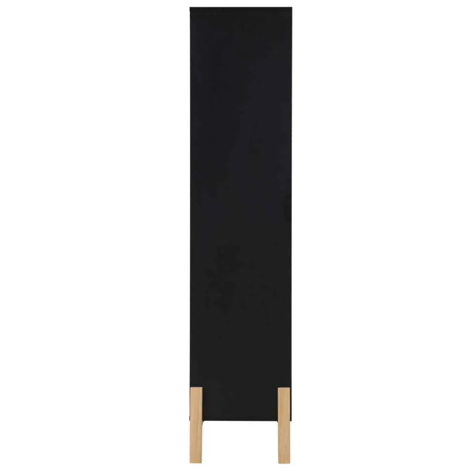 73x154x44 Regal in Schwarz & Pinie - Montpa