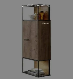 45x156x38 Regal mit Schrankfach Industrial - Xindus