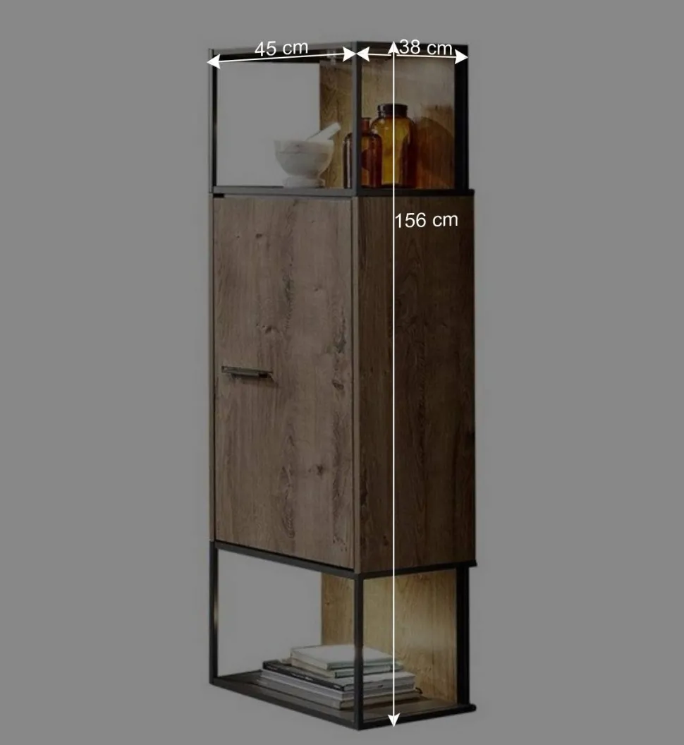 45x156x38 Regal mit Schrankfach Industrial - Xindus