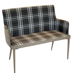 100x90x52 Retro Esszimmerbank in Kariert - Rave