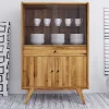 100x154x50 Retro Vitrinenschrank aus Wildeiche - Hardus