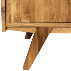 100x154x50 Retro Vitrinenschrank aus Wildeiche - Hardus