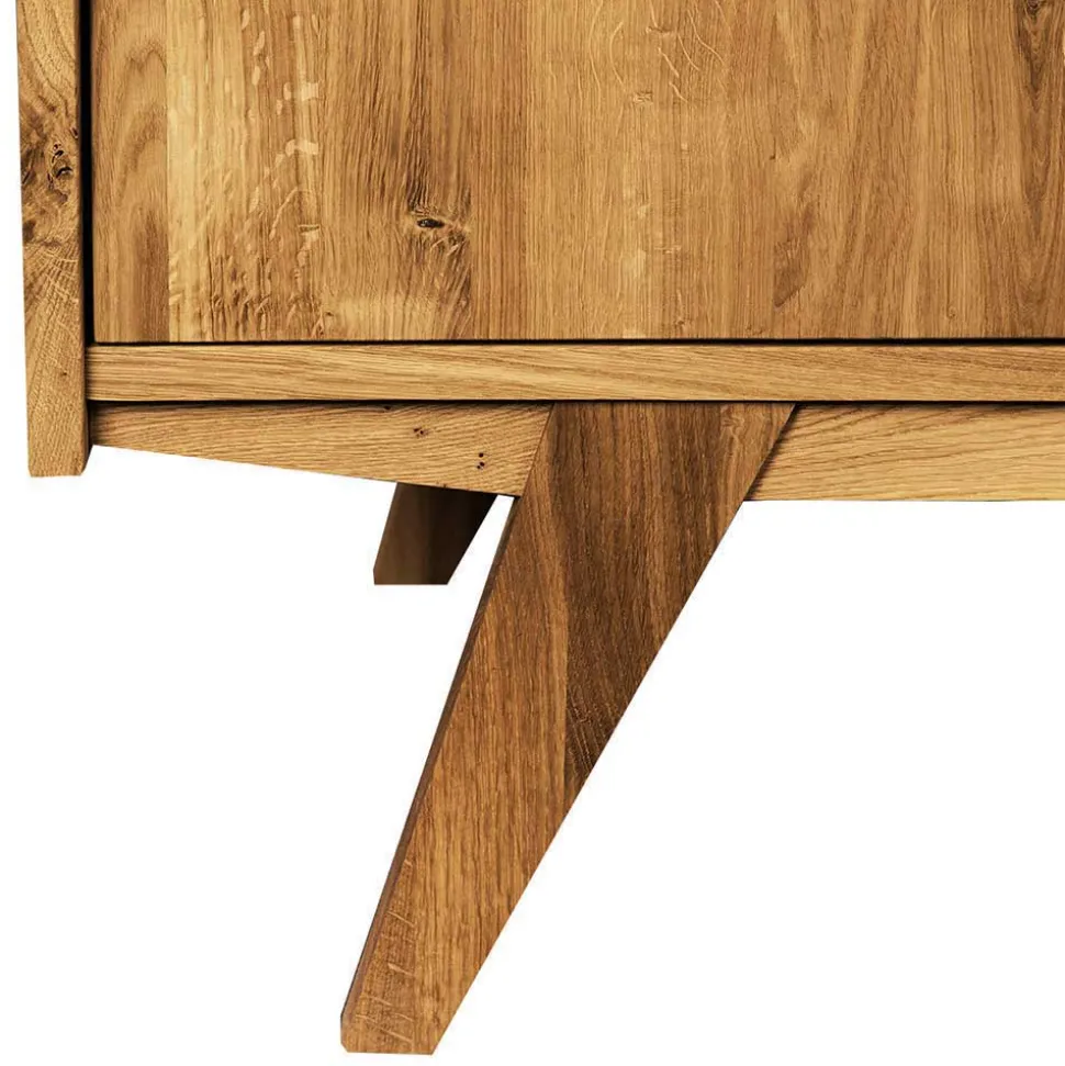 100x154x50 Retro Vitrinenschrank aus Wildeiche - Hardus