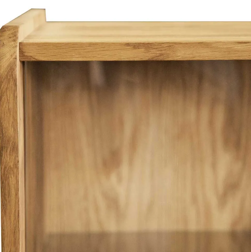 100x154x50 Retro Vitrinenschrank aus Wildeiche - Hardus