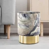 35x46x35 Samt Hocker mit Muster Hellblau - Crash