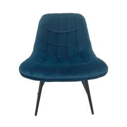 76x86x86 Samt Loungestuhl in Blau - Sixtys