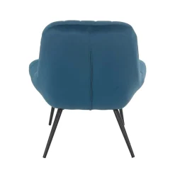 76x86x86 Samt Loungestuhl in Blau - Sixtys
