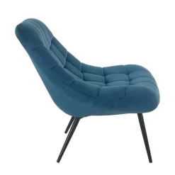 76x86x86 Samt Loungestuhl in Blau - Sixtys