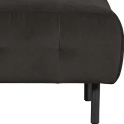 90x45x90 Samt Sitzhocker in Graubraun - Centur