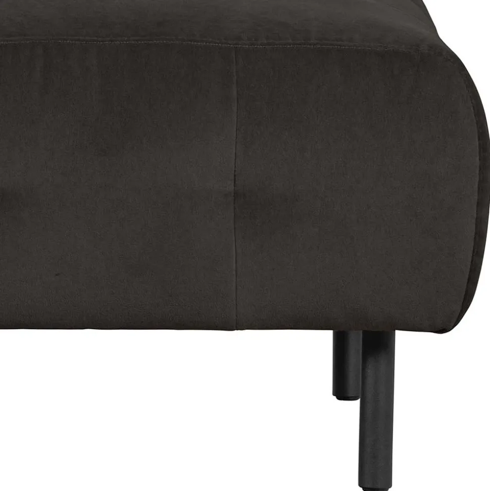 90x45x90 Samt Sitzhocker in Graubraun - Centur
