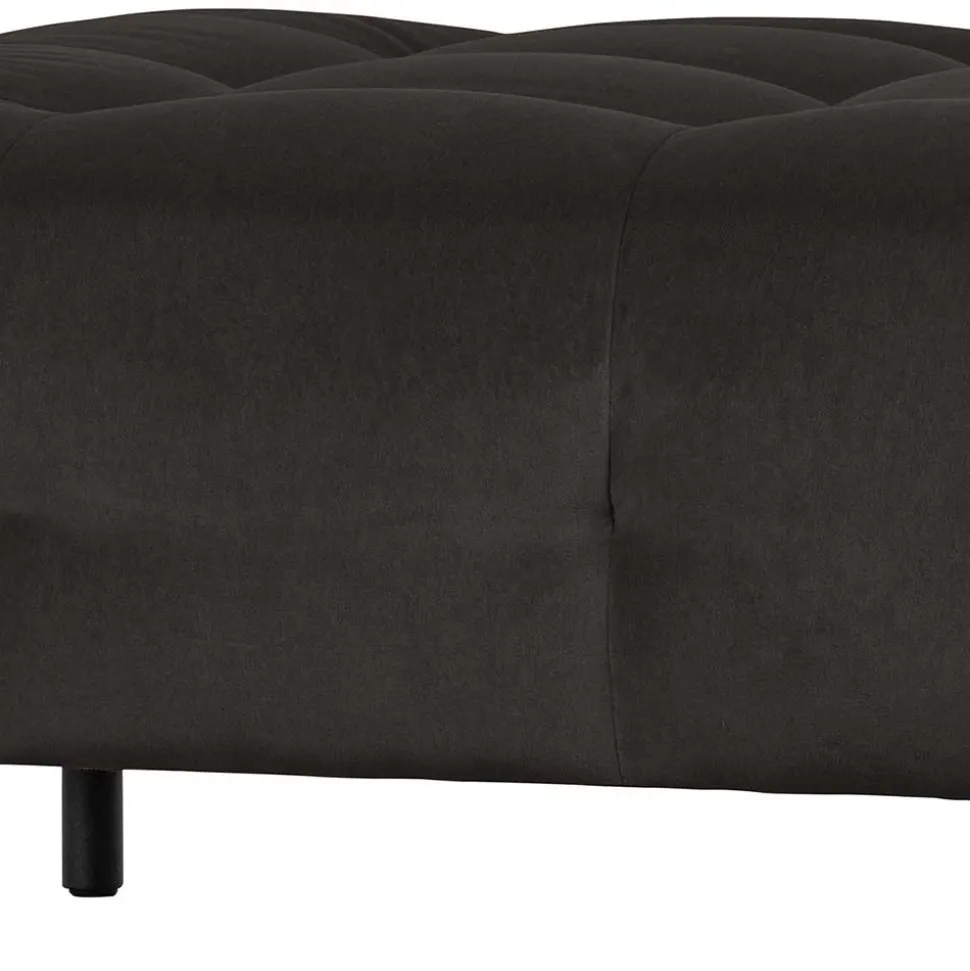 90x45x90 Samt Sitzhocker in Graubraun - Centur