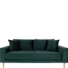180x76x93 Samt Wohnzimmercouch in Dunkelgrün - Secilia