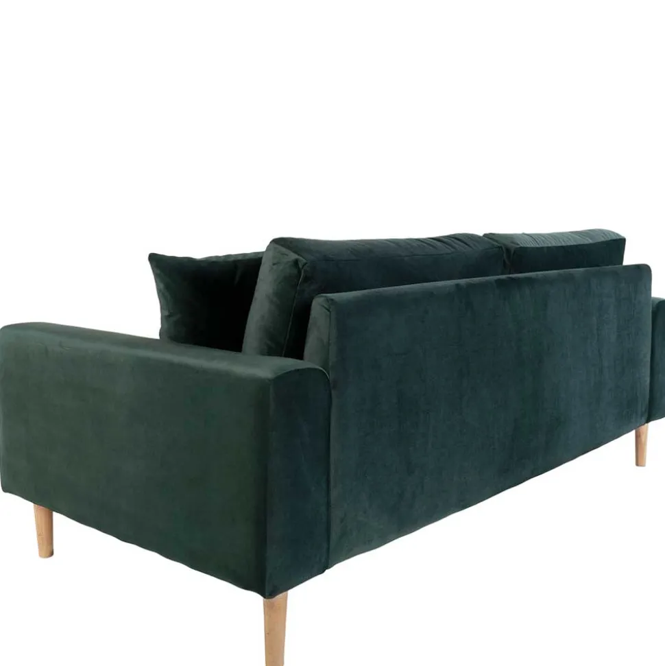 180x76x93 Samt Wohnzimmercouch in Dunkelgrün - Secilia
