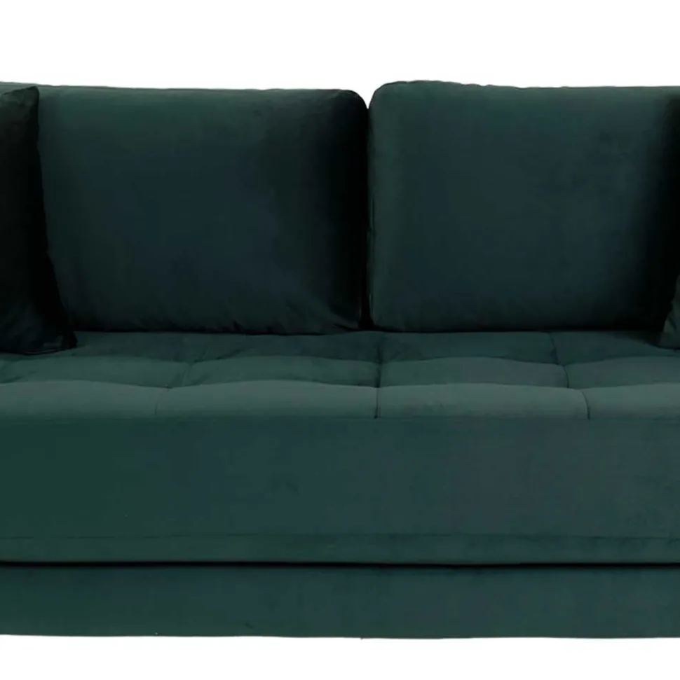 180x76x93 Samt Wohnzimmercouch in Dunkelgrün - Secilia