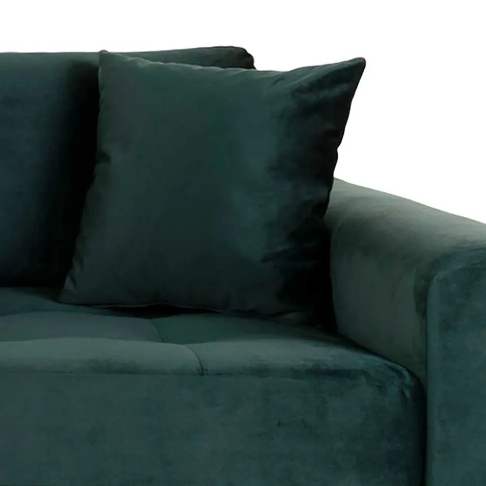 180x76x93 Samt Wohnzimmercouch in Dunkelgrün - Secilia
