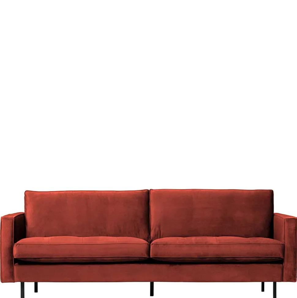 230x83x88 Samt Wohnzimmercouch in Kastanien Braun - Enzing