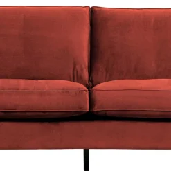 230x83x88 Samt Wohnzimmercouch in Kastanien Braun - Enzing