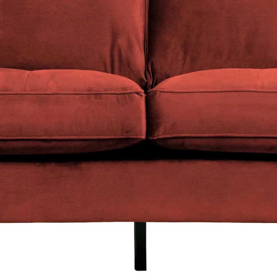 230x83x88 Samt Wohnzimmercouch in Kastanien Braun - Enzing