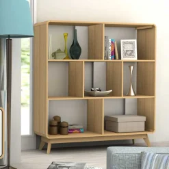 122x126x29 Scandi Standregal in Natur - Jendren