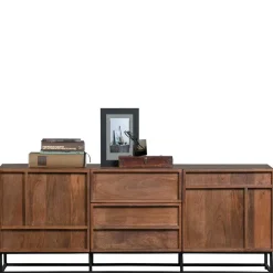 140x54x42 Schrank aus Mango Holz mit Bügelgestell - Stuva