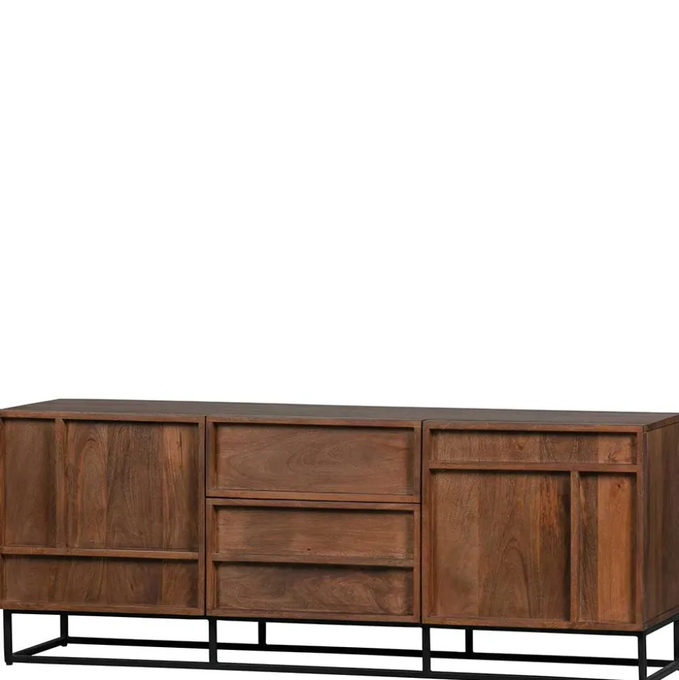140x54x42 Schrank aus Mango Holz mit Bügelgestell - Stuva