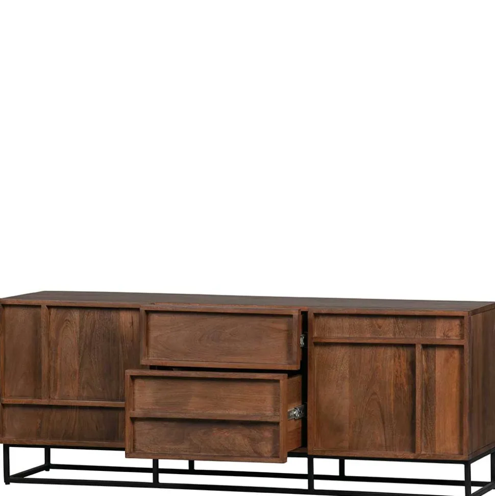 140x54x42 Schrank aus Mango Holz mit Bügelgestell - Stuva